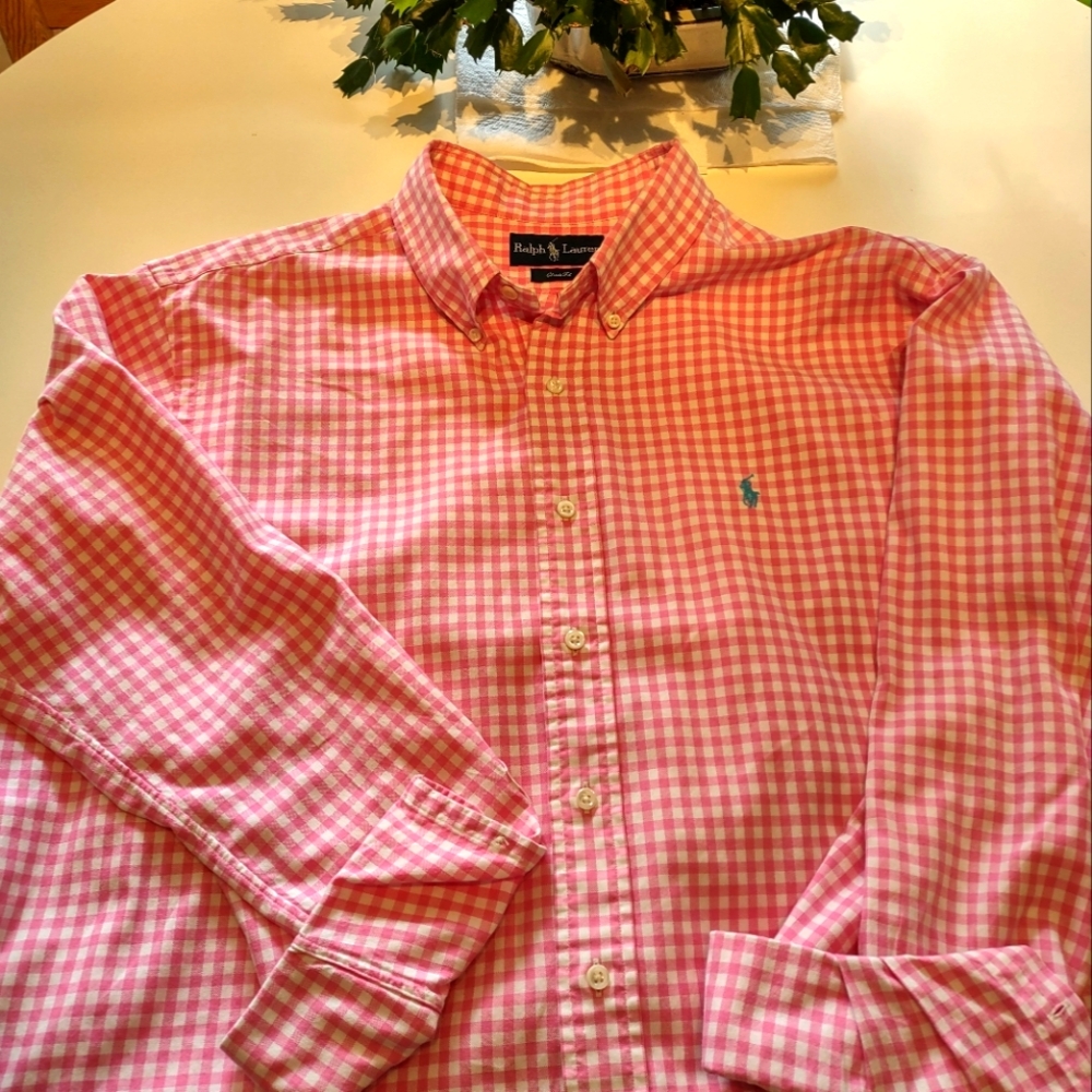 Polo by Ralph Lauren Pink Checkered Men's Shirt